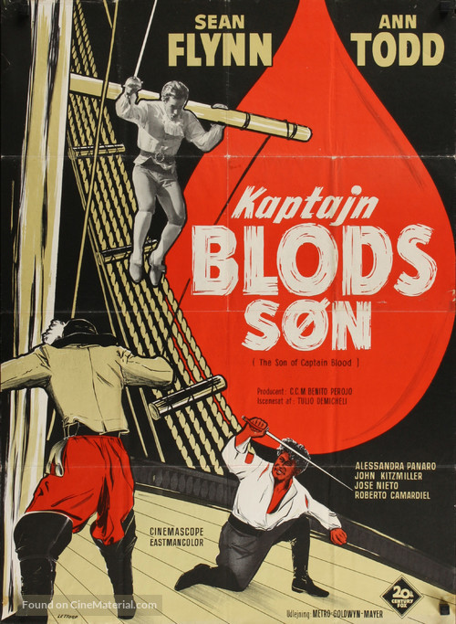 El hijo del capit&aacute;n Blood - Danish Movie Poster
