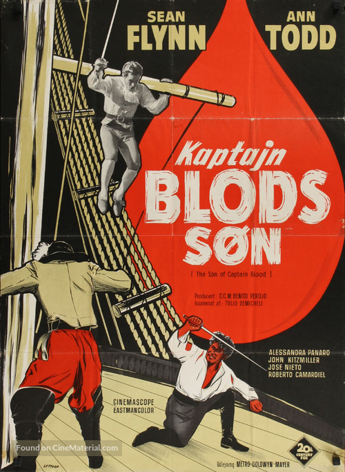 El hijo del capit&aacute;n Blood - Danish Movie Poster