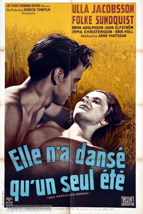 Hon dansade en sommar - French Movie Poster