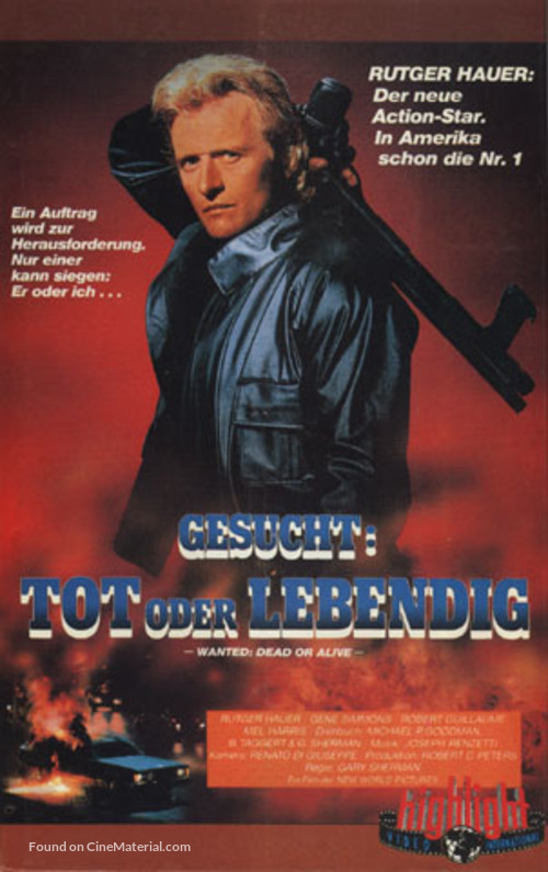 Wanted Dead Or Alive - German VHS movie cover