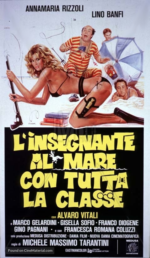 L&#039;insegnante al mare con tutta la classe - Italian Movie Poster