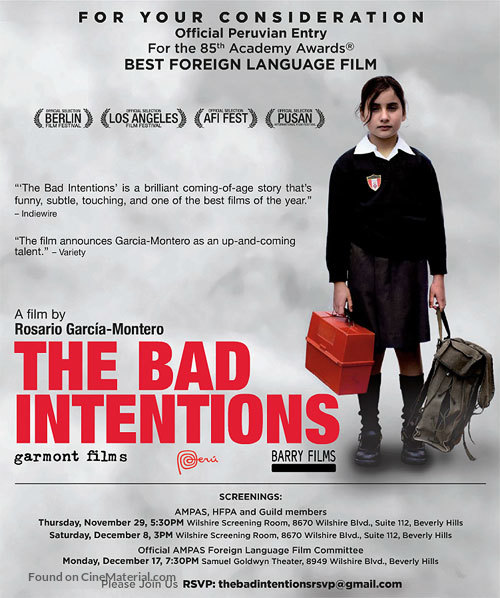 Las malas intenciones - For your consideration movie poster