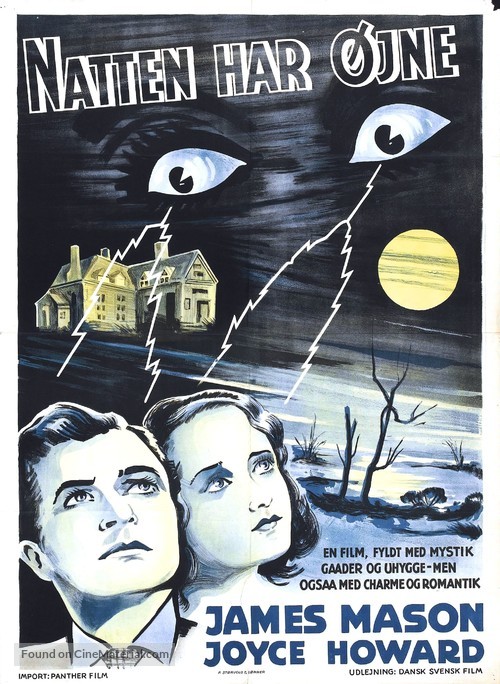 The Night Has Eyes - Danish Movie Poster
