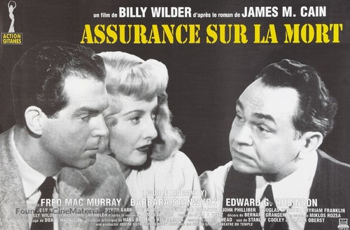 Double Indemnity - French Re-release movie poster