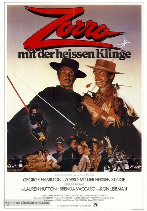 Zorro, the Gay Blade - German Movie Poster