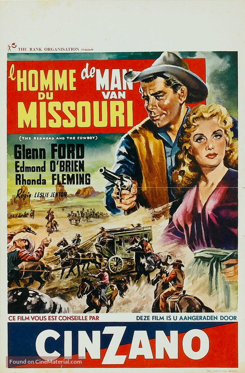 The Redhead and the Cowboy - Belgian Movie Poster