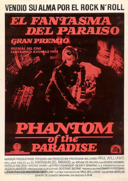 Phantom of the Paradise - Spanish Theatrical movie poster