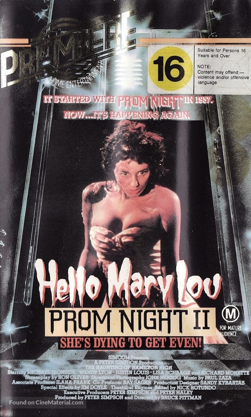 Hello Mary Lou: Prom Night II - Australian Movie Cover