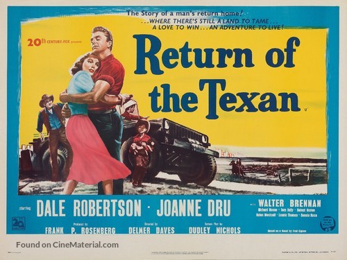 Return of the Texan - British Movie Poster