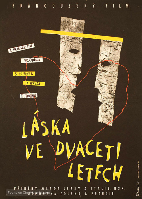 L&#039;amour &agrave; vingt ans - Czech Movie Poster