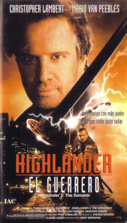 Highlander III: The Sorcerer - Mexican VHS movie cover