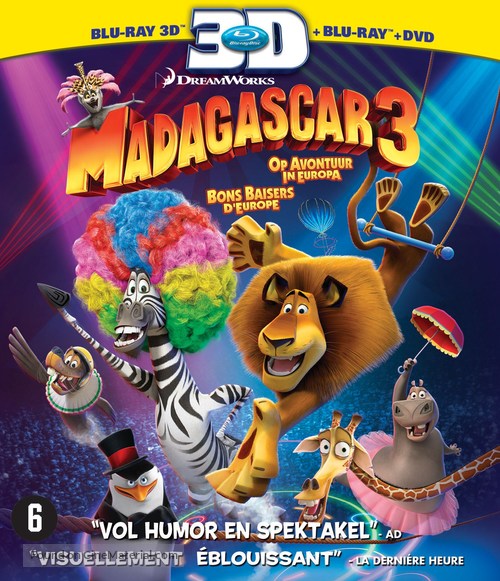 Madagascar 3: Europe&#039;s Most Wanted - Dutch Blu-Ray movie cover