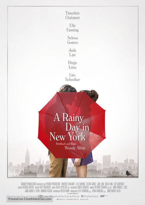 A Rainy Day in New York - Austrian Movie Poster