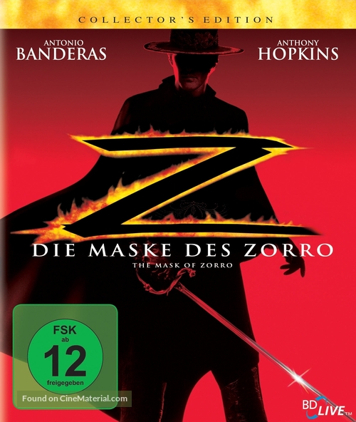 The Mask Of Zorro - German DVD movie cover