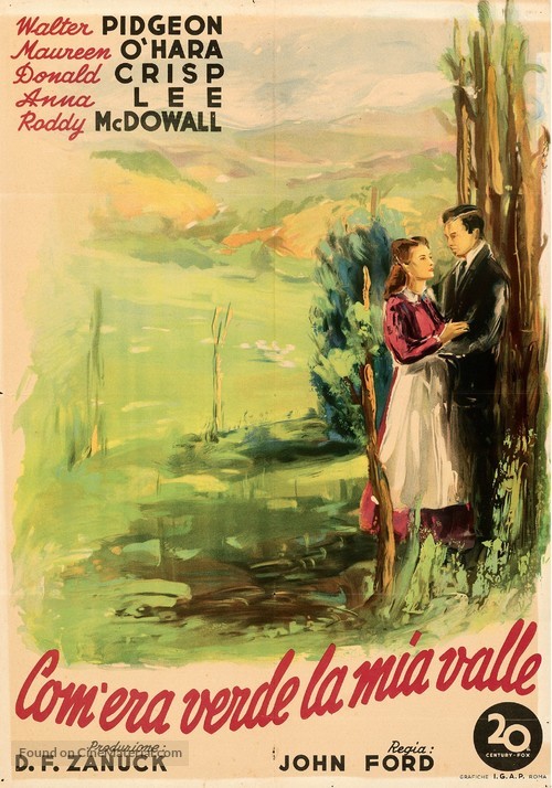 How Green Was My Valley - Italian Movie Poster