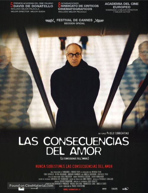 Conseguenze dell&#039;amore, Le - Spanish Movie Poster