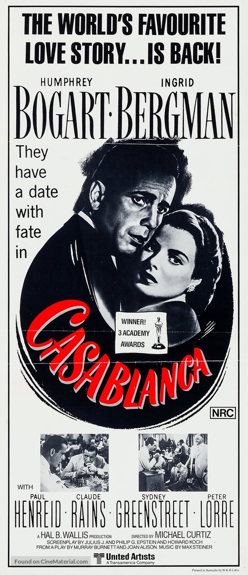 Casablanca - Australian Re-release movie poster