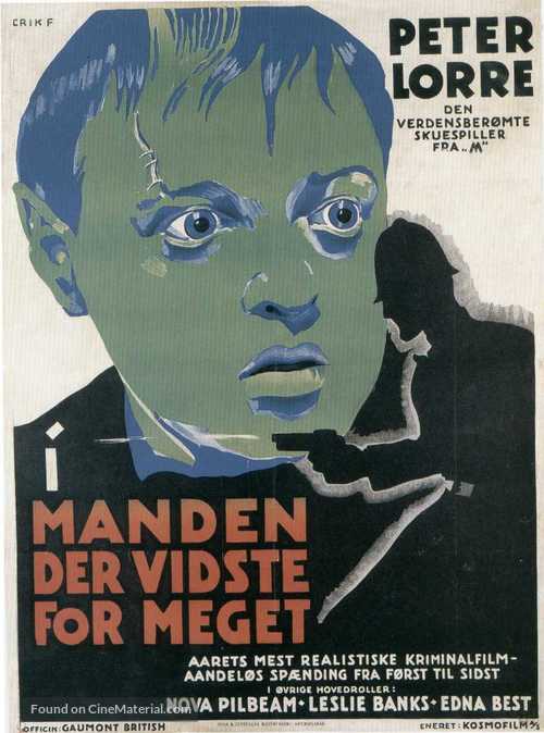 The Man Who Knew Too Much - Danish Movie Poster