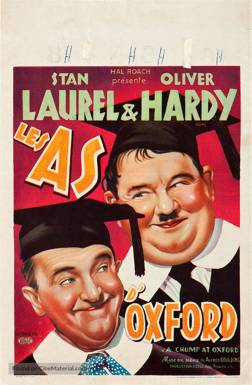 A Chump at Oxford - Belgian Movie Poster