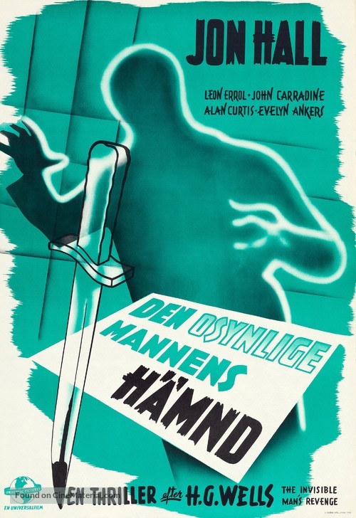 The Invisible Man&#039;s Revenge - Swedish Movie Poster