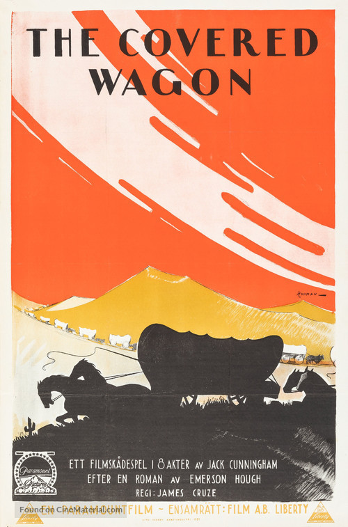 The Covered Wagon - Swedish Movie Poster