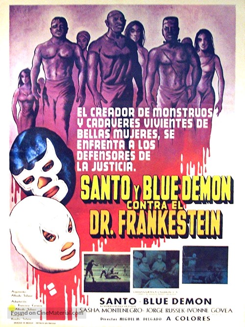 Santo y Blue Demon contra el doctor Frankenstein - Mexican Movie Poster
