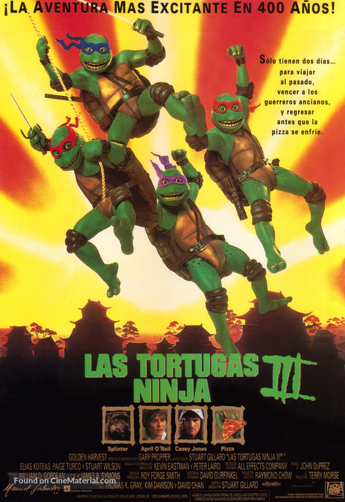 Teenage Mutant Ninja Turtles III - Spanish Movie Poster