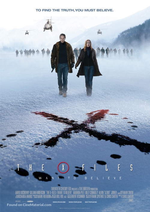 The X Files: I Want to Believe - Norwegian Movie Poster