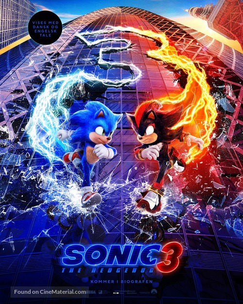 Sonic the Hedgehog 3 - Danish Movie Poster