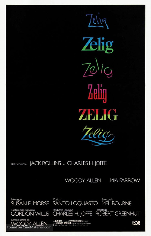 Zelig - Italian Theatrical movie poster