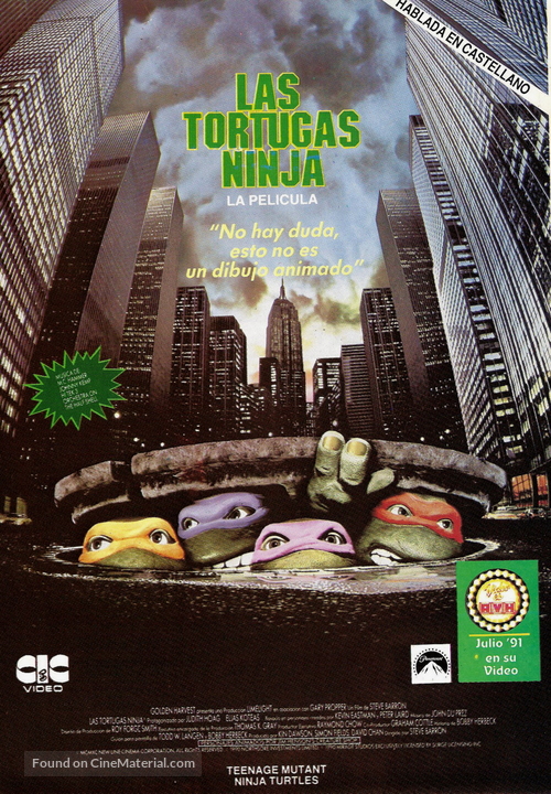 Teenage Mutant Ninja Turtles - Argentinian VHS movie cover