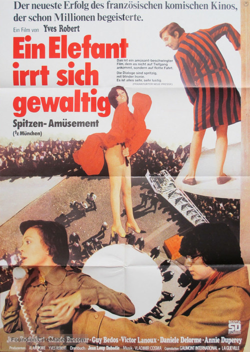 Un &eacute;l&eacute;phant &ccedil;a trompe &eacute;norm&eacute;ment - German Movie Poster