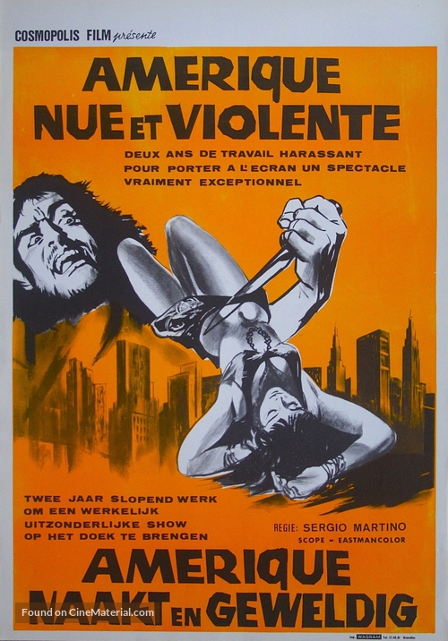 America cos&igrave; nuda, cos&igrave; violenta - Belgian Movie Poster