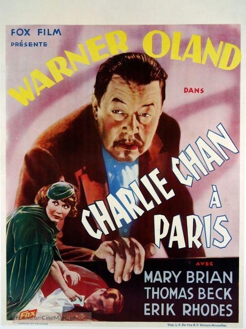 Charlie Chan in Paris - Belgian Movie Poster