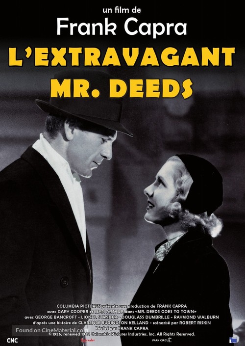 Mr. Deeds Goes to Town - French Re-release movie poster
