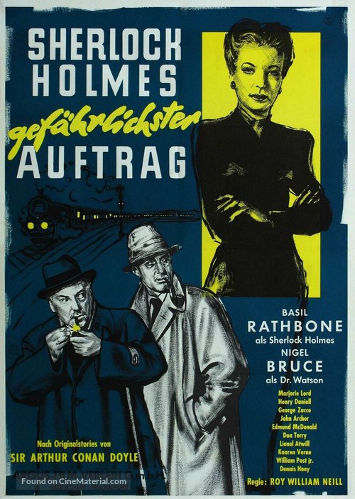 Sherlock Holmes in Washington - German Movie Poster