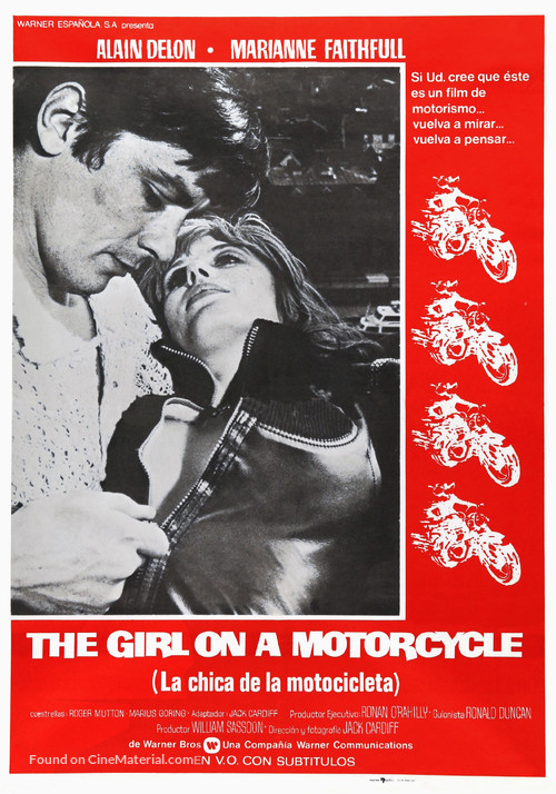 The Girl on a Motocycle - Spanish Movie Poster