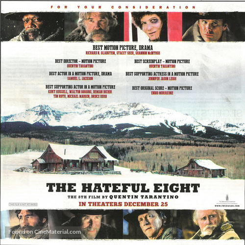 The Hateful Eight - For your consideration movie poster