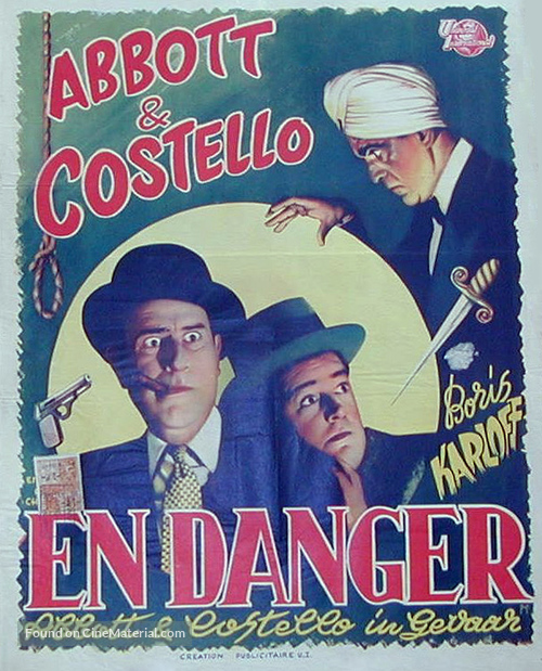 Abbott and Costello Meet the Killer, Boris Karloff - Belgian Movie Poster