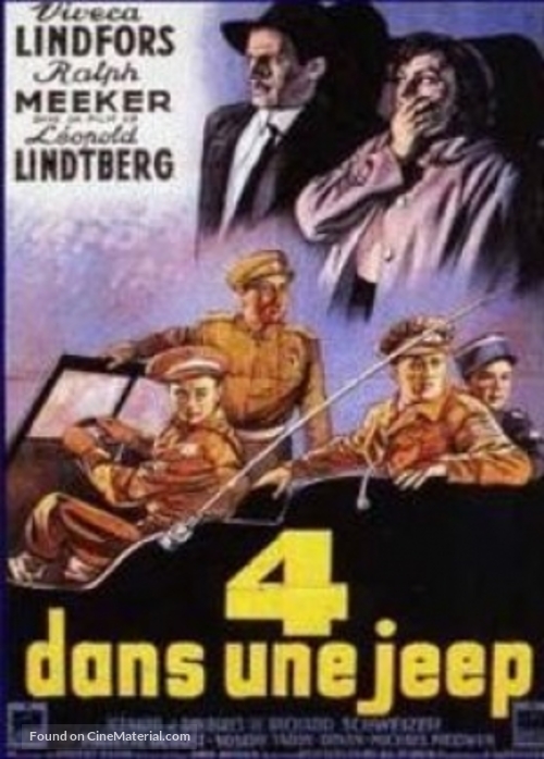 Die Vier im Jeep - French Movie Poster