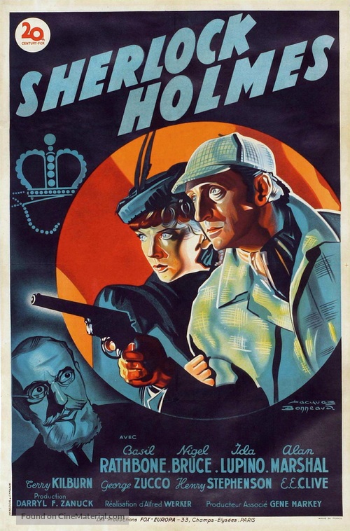The Adventures of Sherlock Holmes - French Movie Poster
