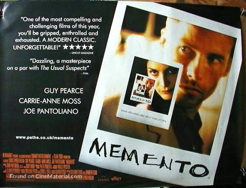 Memento - British Theatrical movie poster