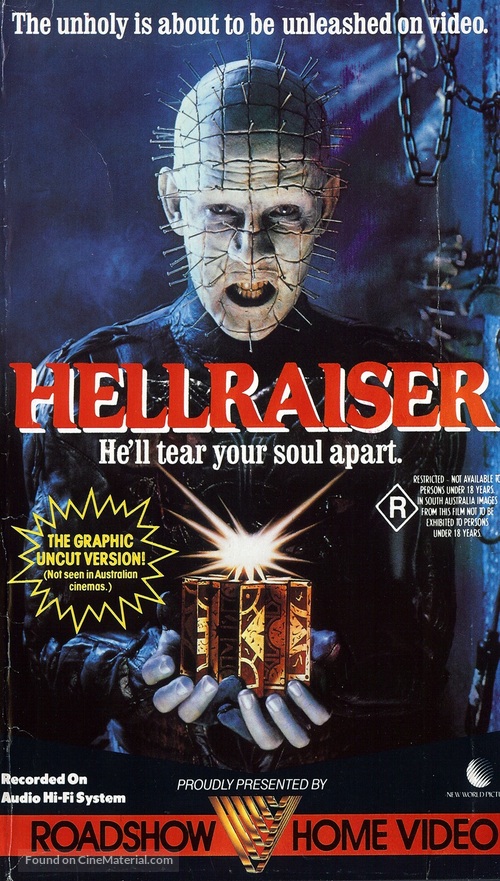 Hellraiser - Australian VHS movie cover