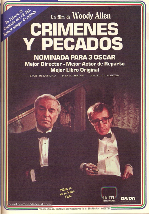 Crimes and Misdemeanors - Argentinian DVD movie cover
