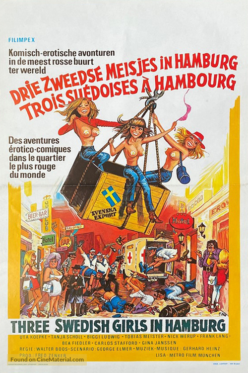 Drei Schwedinnen auf der Reeperbahn - Belgian Movie Poster