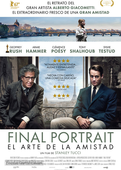 Final Portrait - Spanish Movie Poster