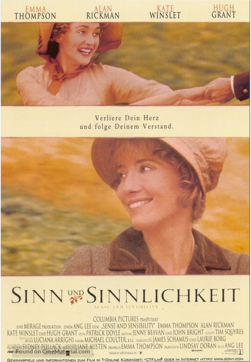 Sense and Sensibility - German Movie Poster