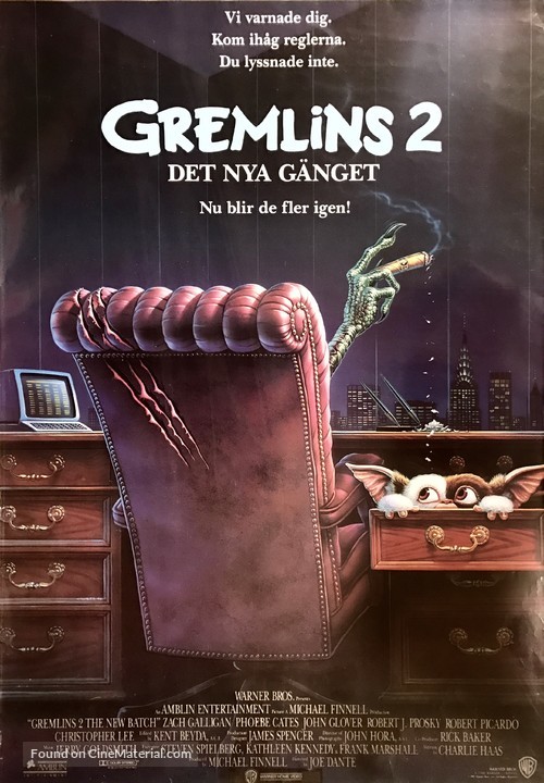 Gremlins 2: The New Batch - Swedish Movie Poster