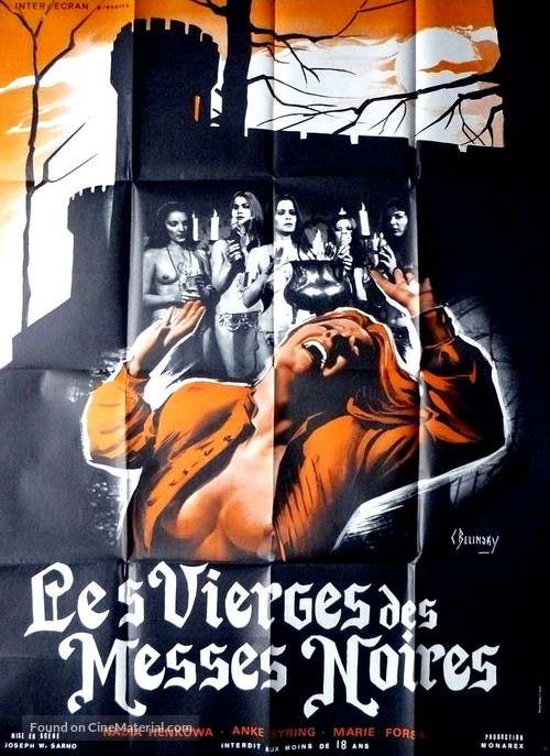 Der Fluch der schwarzen Schwestern - French Movie Poster