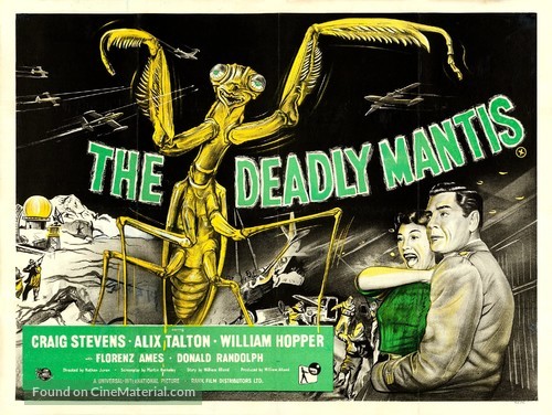 The Deadly Mantis - British Movie Poster